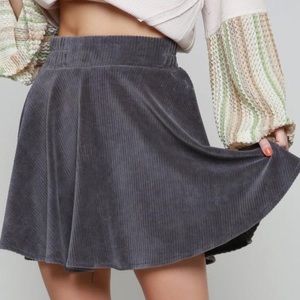 Corduroy flare skirt with zipper back